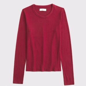 NWT Abercrombie long sleeve red lounge soft t shirt